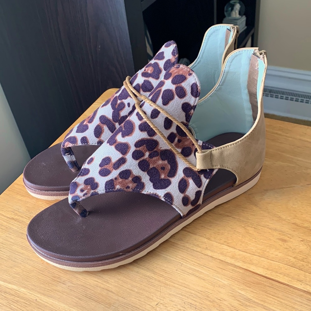 Canvas Leopard boho sandals-NWOT size-11 - Picture 12 of 12